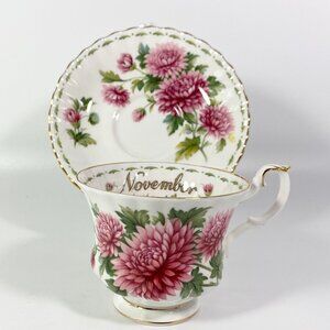 The Royal Albert Flower of the Month November Cup & Saucer set -Gift Idea